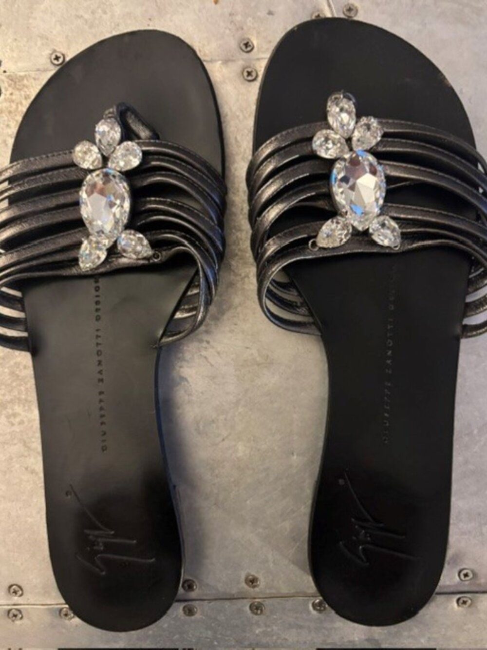 GIUSEPPE ZANOTTI JEWELED FLATS SIZE 7 - Picture 2 of 8
